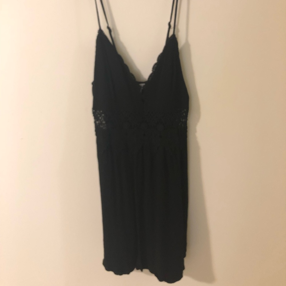 Black crochet summer dress